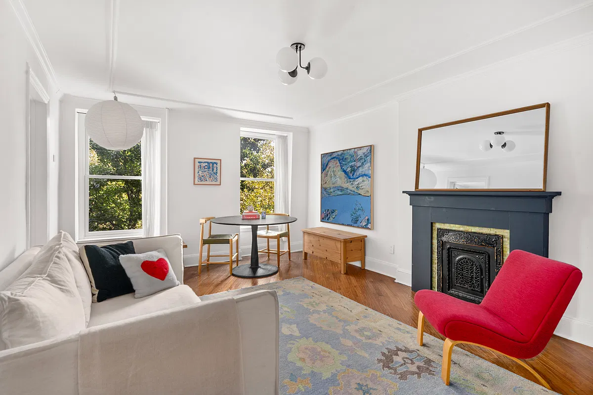 park slope living room with mantel