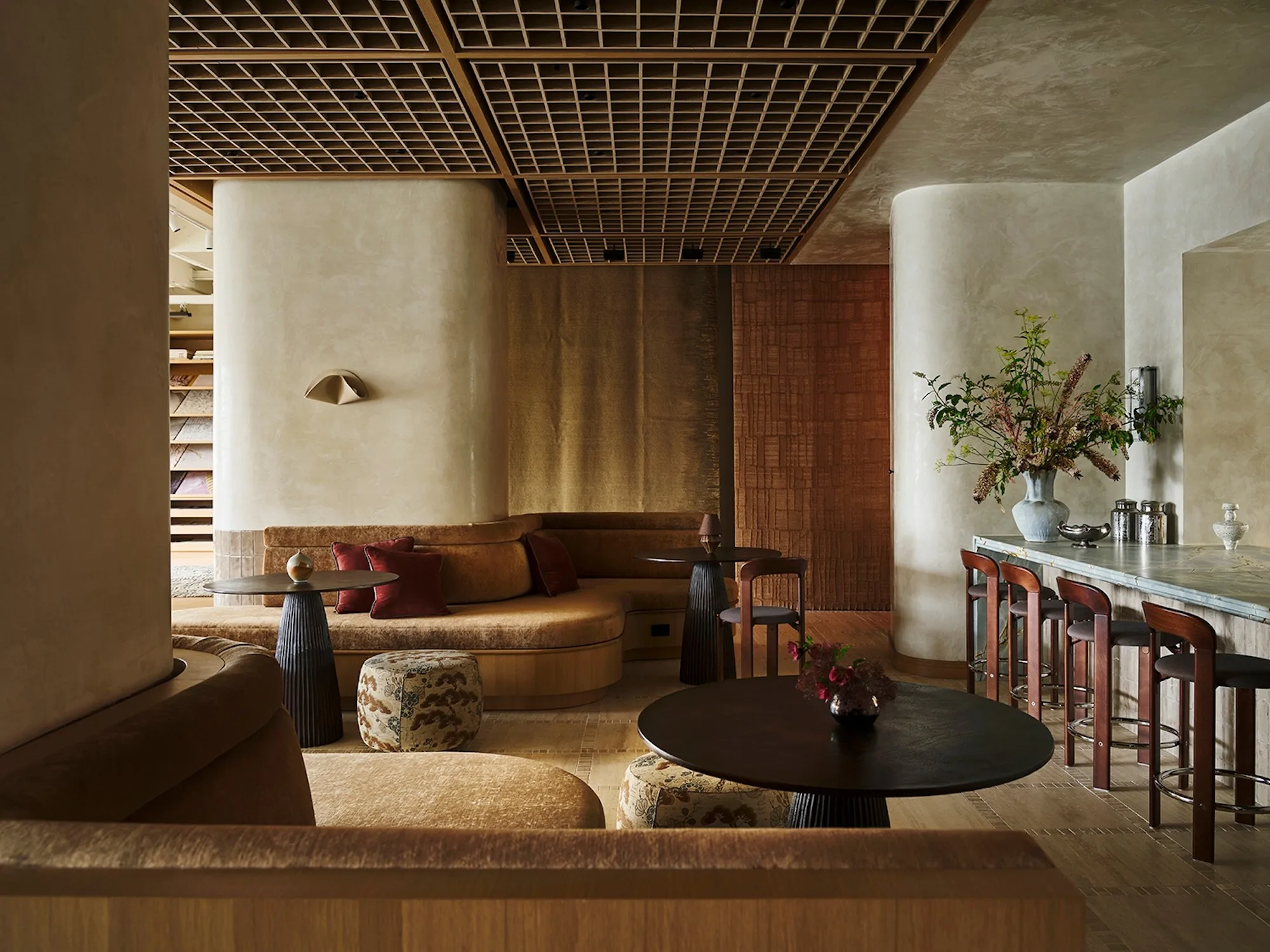 Luxurious textured carpeting in a spacious showroom area.