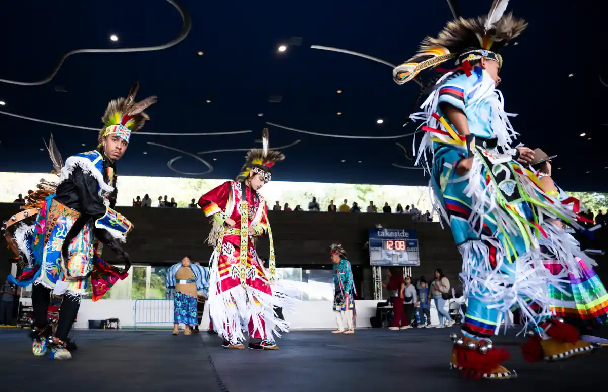 Dancers perform during the third annual United Lenape/Lunáapeew Nations Pow Wow at Prospect Park on Saturday, Oct. 3.
