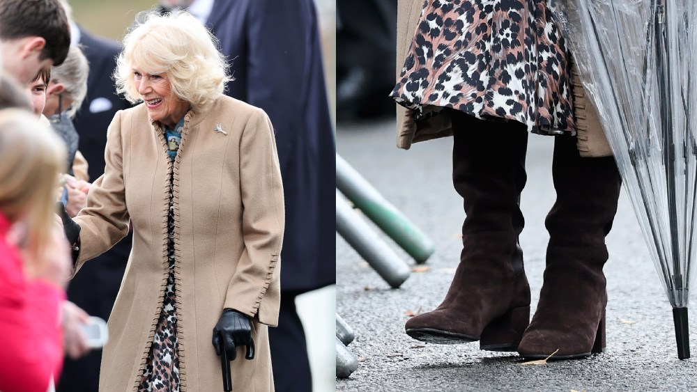 Queen Camilla greets members of the public during their visit to Aberfan Memorial Garden to mark the 60th anniversary of the Aberfan disaster on Wednesday in Merthyr Tydfil, Wales.