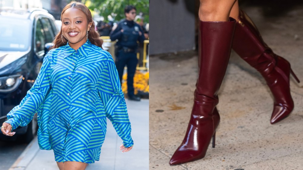 Quinta Brunson is seen in Hudson Square on Monday in New York City.
