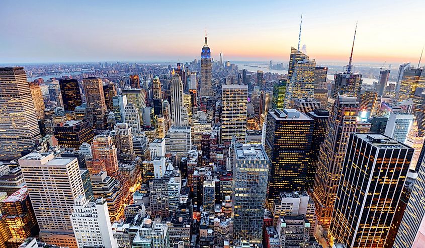 The Manhattan skyline of New York City