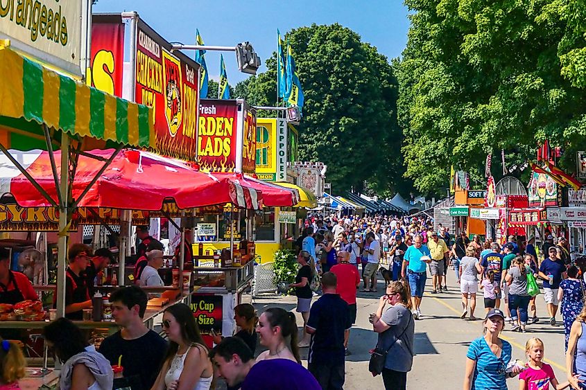 Crowds at the Dutchess County Fair in Rhinebeck, New York