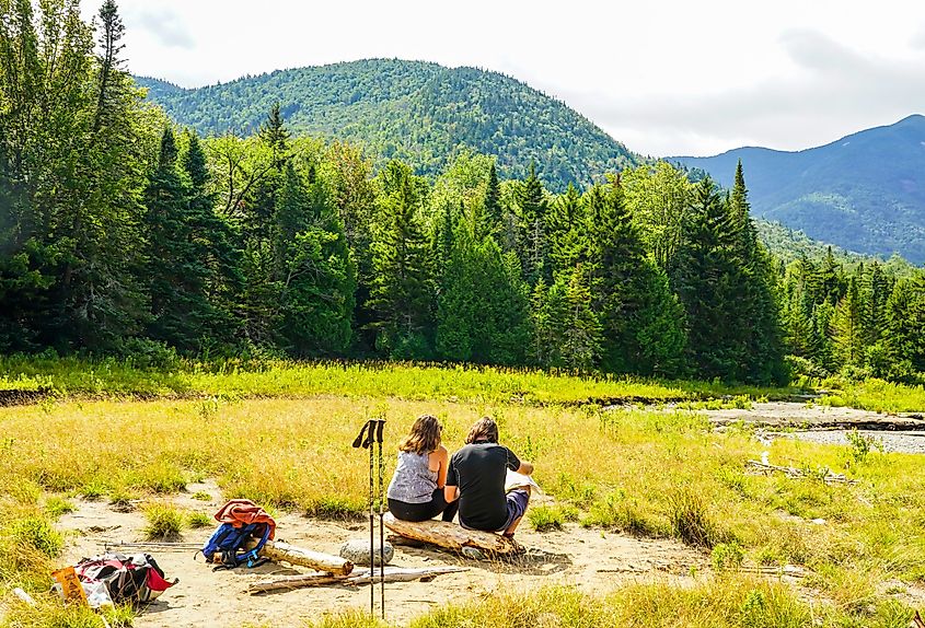 Avalanche Lake Trail in Keene, New York. 
