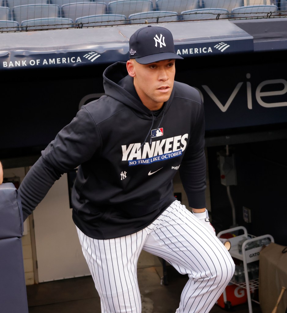 New York Yankees' Aaron Judge during a workout day at Yankee Stadium.