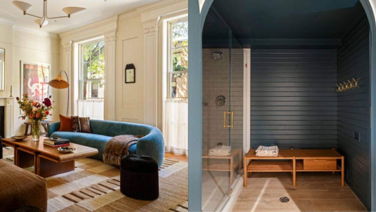 The townhouse has six bedrooms and seven bathrooms across five levels, with one floor featuring a gym, sauna and steam shower.