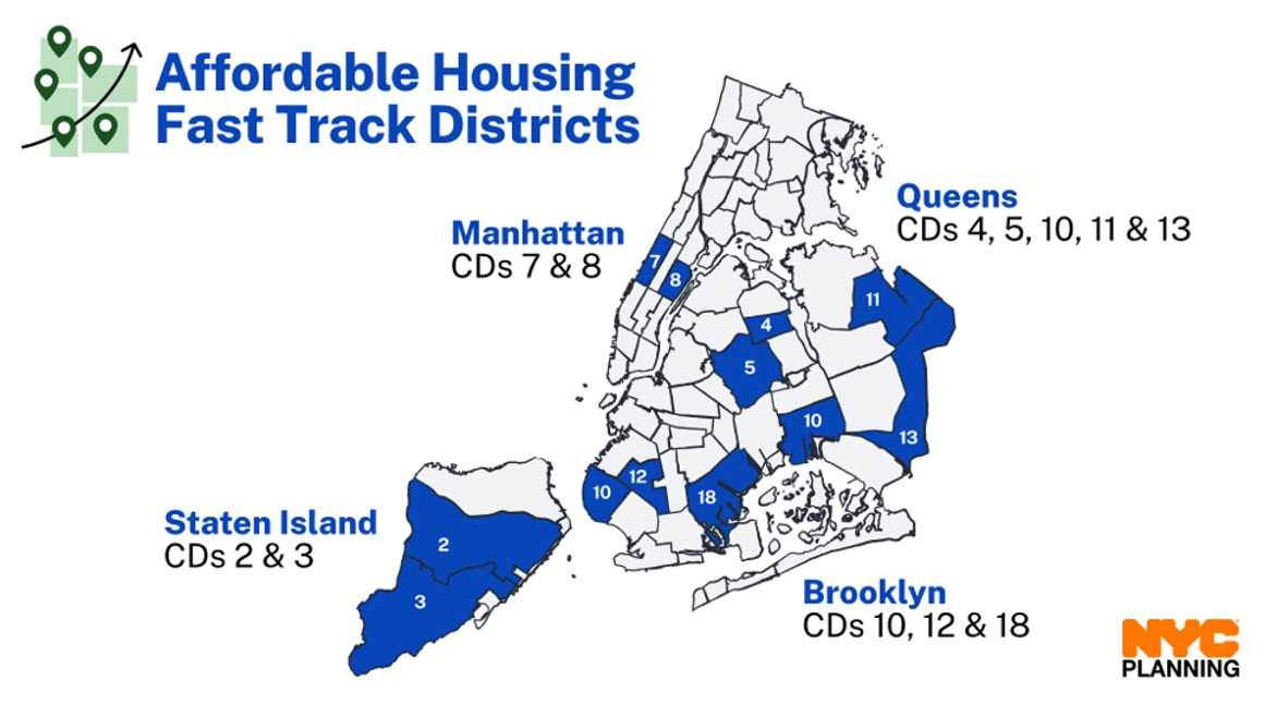 These parts of NYC are getting a new fast track for affordable housing