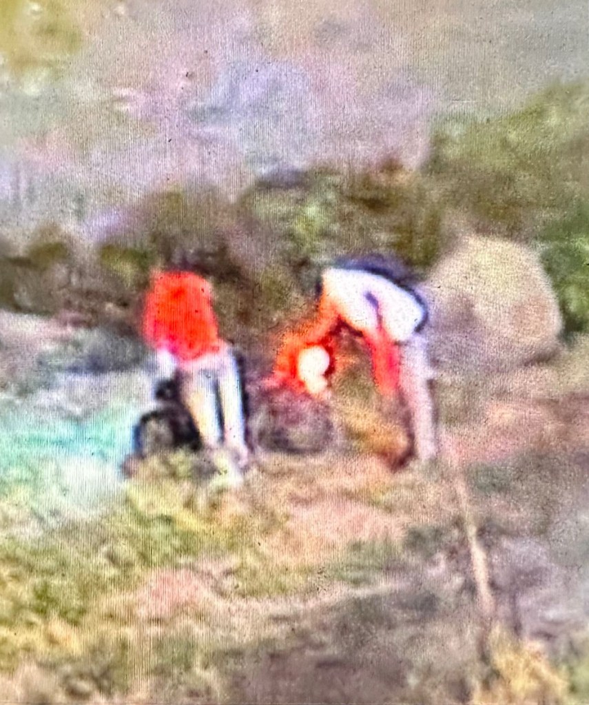 Video still of two people of interest in a shooting at Fort Washington Park in Manhattan, New York.