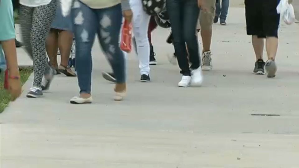 Students walking
