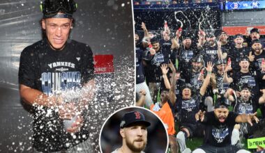 Yankees go wild in champagne celebration as Red Sox star feels 'like s--t'