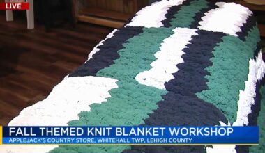 Lehigh Valley business helps keep people warm with its knit blanket workshops | Allentown Area