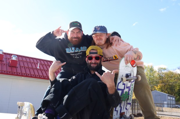 Bazaar Skateshop co-owners Tom Hopkins, back left, and Caleb Hartnett,...