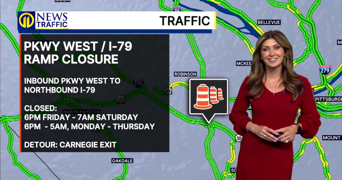 Overnight ramp closures to begin on Parkway West for anti-icing system installation – WPXI