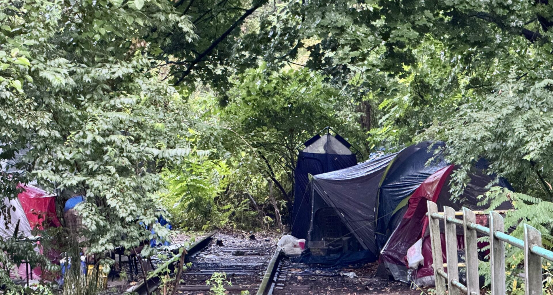 bethlehem sand island homeless camp d&l trail traintracks