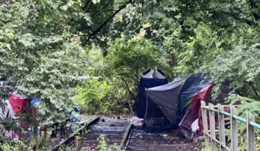 bethlehem sand island homeless camp d&l trail traintracks