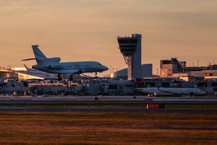 Air traffic at the Philadelphia International Airport Thursday, Nov. 6, 2025.
