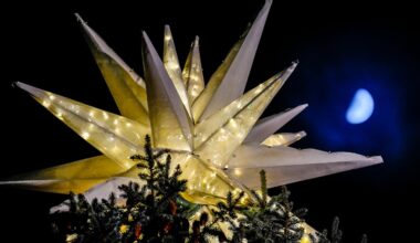 Upper Nazareth celebrates holidays with tree lighting, showcasing a custom Moravian Star (PHOTOS)