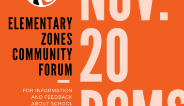 Elementary school attendance zone updates; Community Forum scheduled for Nov. 20