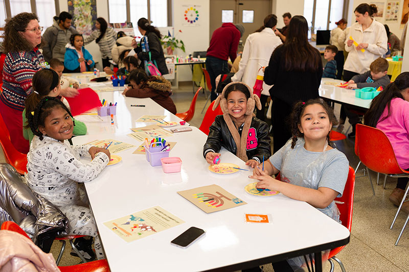 Children enjoy holiday themed crafts at Snow Much Fun Community Day at the Everhart Museum in Scranton, PA.