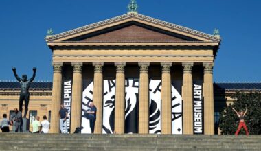 Signage at the east entrance to the Philadelphia Museum of Art Monday, Oct. 6, 2025, now called the Philadelphia Art Museum, or PhAM. The rebranding is part of changes in both style and substance as the city's encyclopedic museum aims to be more accessible to regular folks and revive attendance, which is still far below pre-pandemic levels.