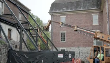 grist millers house in bethlehem pa old steel beams removed for restoration historic bethlehem pennsylvania