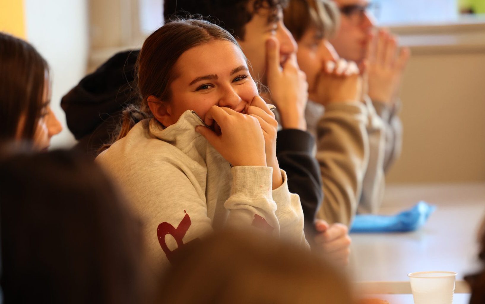 Local restaurant owner visits culinary arts class
