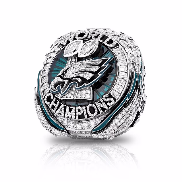 The Eagles received their second Super Bowl ring following February's win over the Chiefs