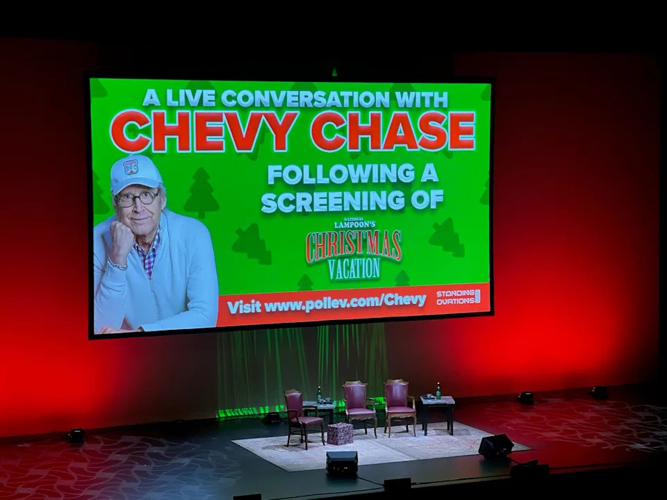 The stage was set on Dec. 8 for actor and comedian Chevy Chase as he was set to take part in a question-and-answer segment following a showing of the Christmas comedy 'National Lampoon's Christmas Vacation.'