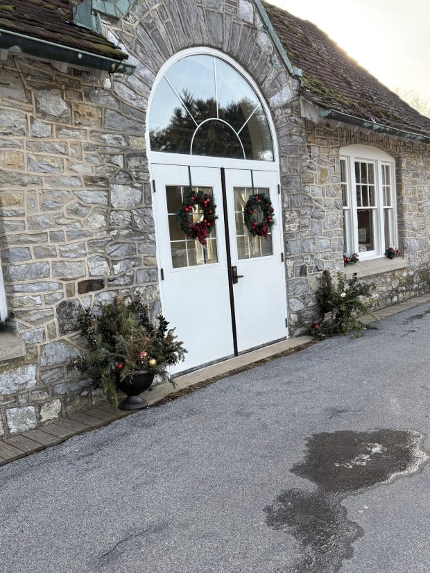 The former generator station on the bridge at Gring's Mill is home to a model train display. (Susan Shelly)
