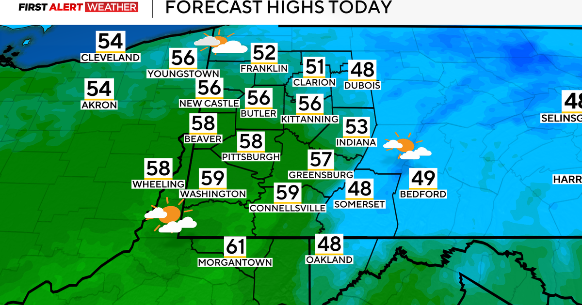 Pittsburgh temperatures warm up on Thursday before a storm system with wind, rain, and snow