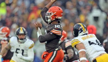 Cleveland Browns quarterback Shedeur Sanders vs. Pittsburgh Steelers, December 28, 2025