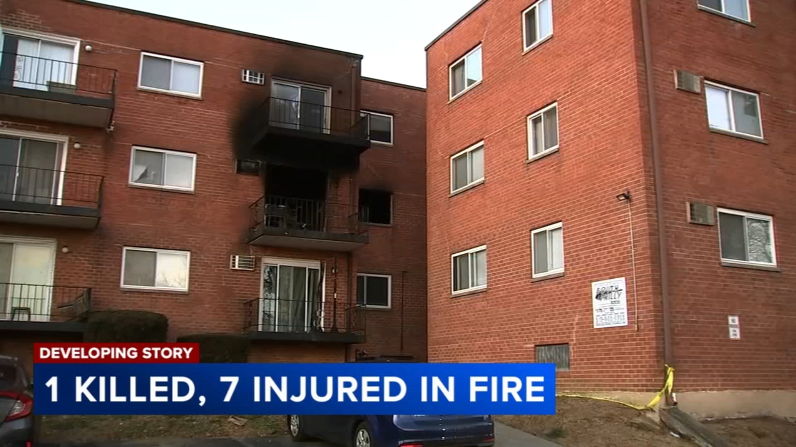 One dead, dozens displaced after Drexel Hill apartment fire traps residents on balconies