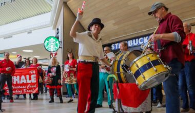 The Whale Holiday Marching Band returns to the Christiana Mall to share cheer with shoppers