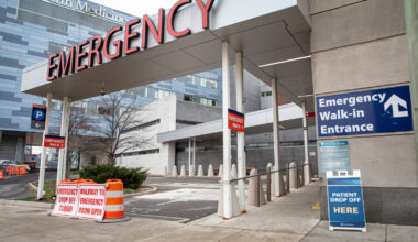 The Emergency Room entrance at Penn Presbyterian Medical Center is shown.