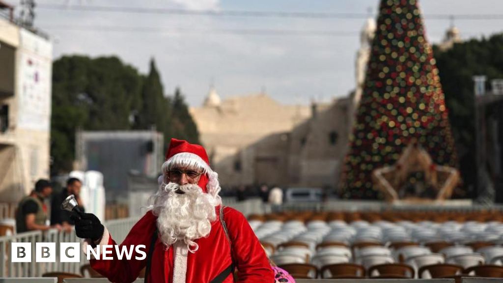 Bethlehem Christmas tree lights up for first time since start of Gaza war