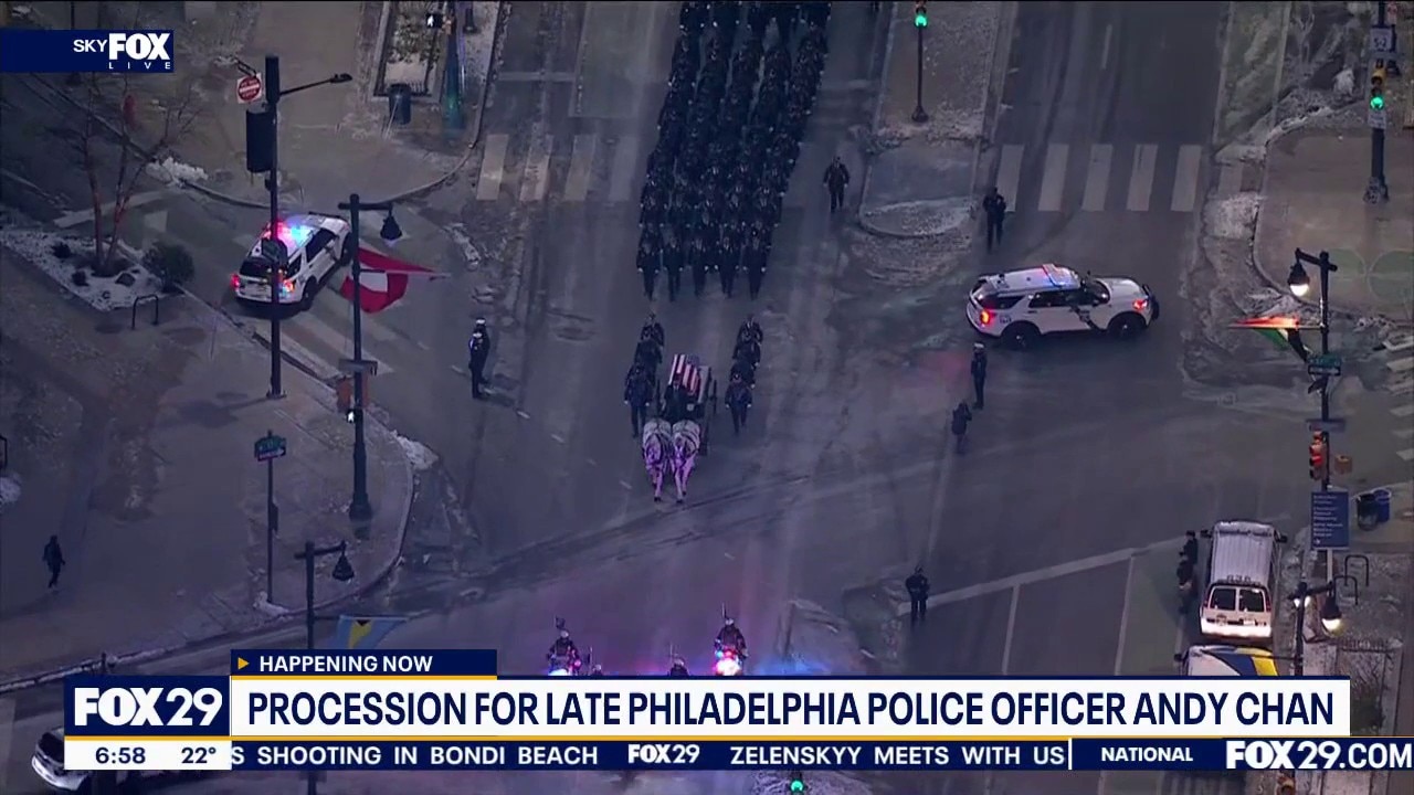 Funeral procession for Philadelphia police officer Andy Chan