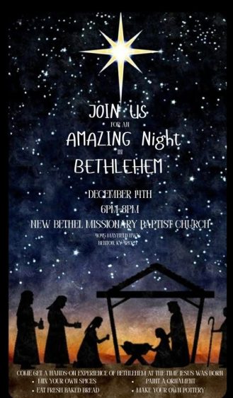 New Bethel Church to Host "A Night in Bethlehem" Experience