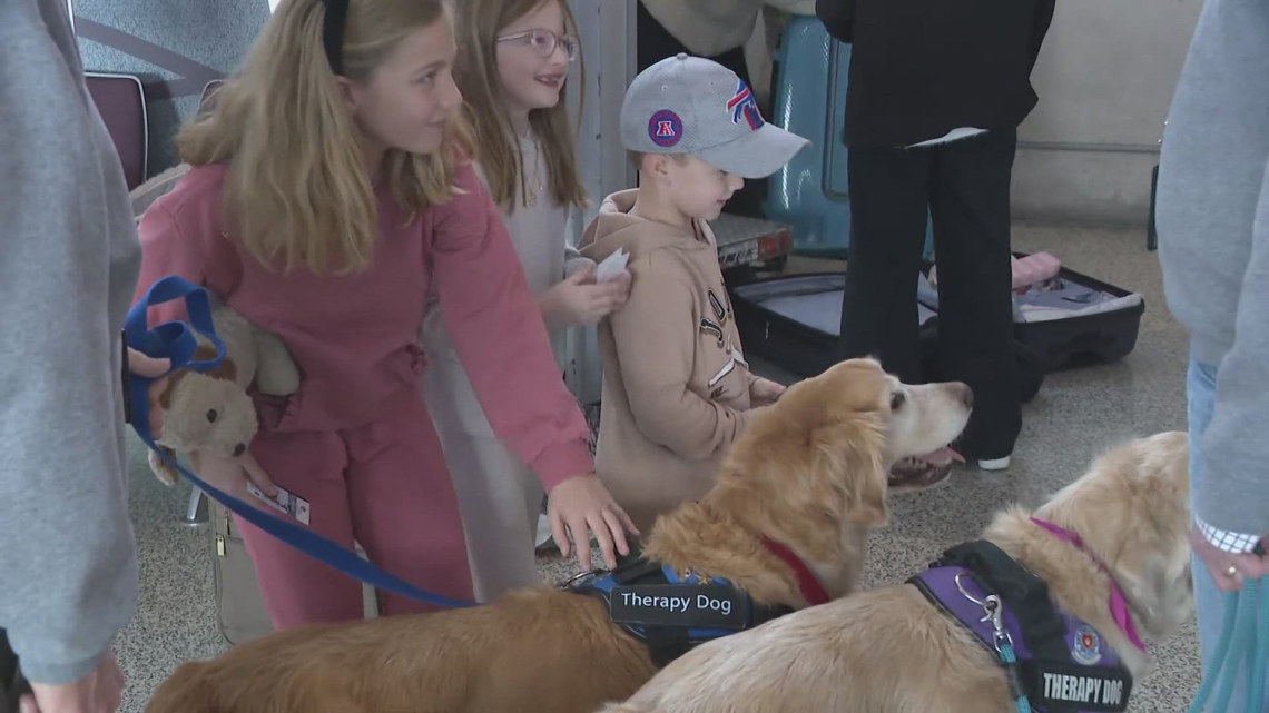 Erie Co. SPCA Therapy animals help travelers