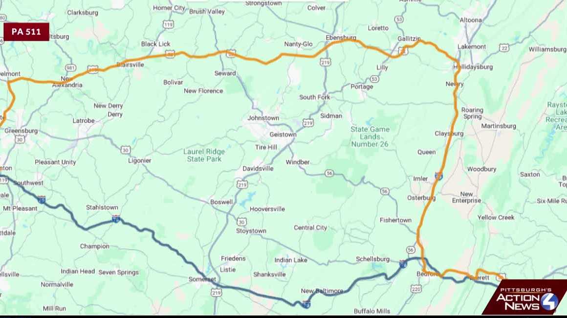 Pennsylvania Turnpike closed from New Stanton to Breezewood