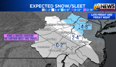 Messy wintry mix moves in later Friday; heavier snows stay up north | Weather