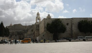 Christians Gathered in Manager Square, Bethlehem.