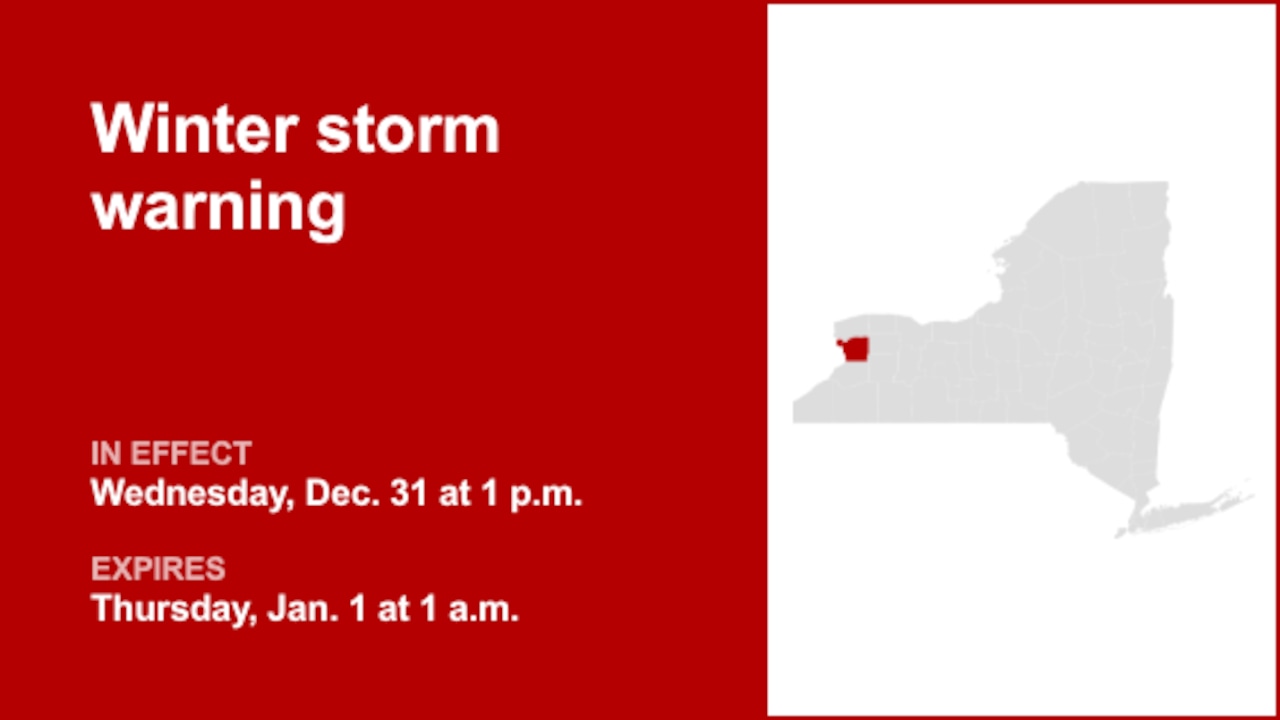 Winter storm warning issued for Northern Erie until 1 a.m. Thursday