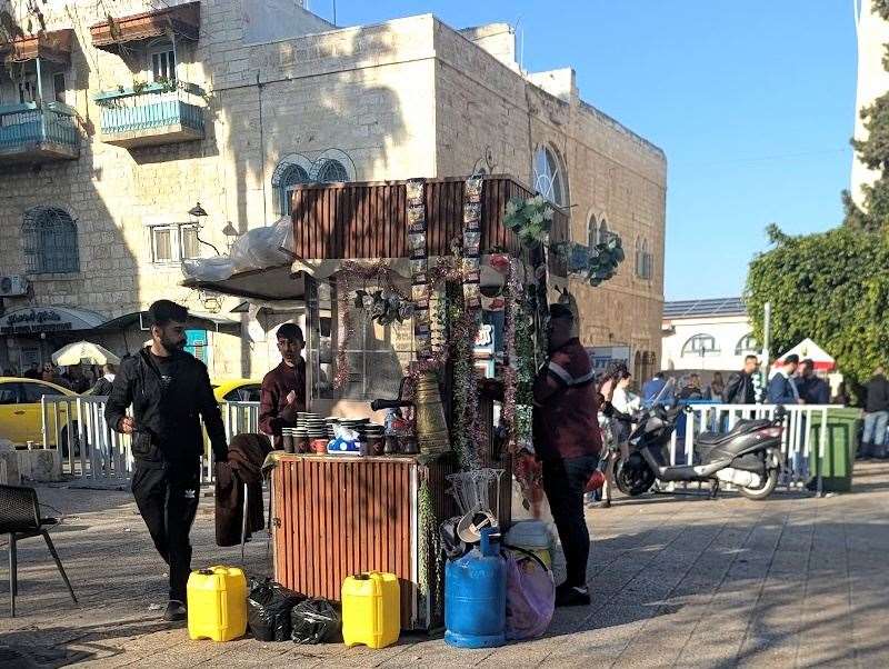 A coffee cart in Bethlehem. Photo: Fred Schlomka