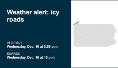 Weather alert issued for icy roads in Northern Erie until Wednesday night