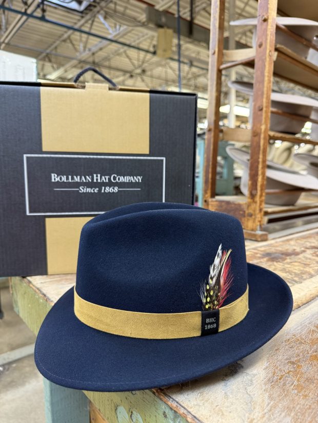 Bollman Hat Company's Darren J. fedora, one of over 50 hats offered as part of the company's Maker's Collection, which honors longtime employees. (Courtesy of Bollman Hat Company)