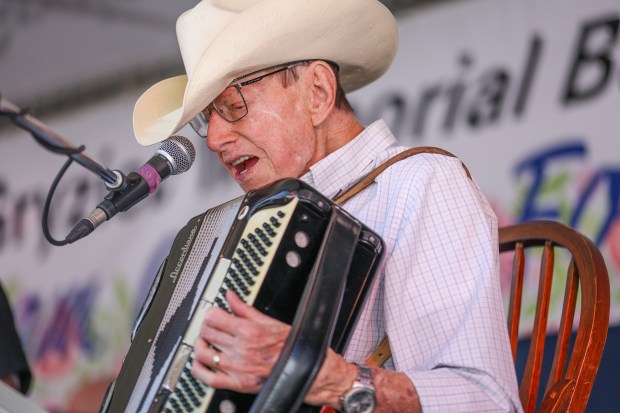 John 'Stanky' Stankovic performs during the Kielbasa Festival in Plymouth on Saturday, Aug. 9, 2025. (JASON ARDAN / STAFF PHOTOGRAPHER)