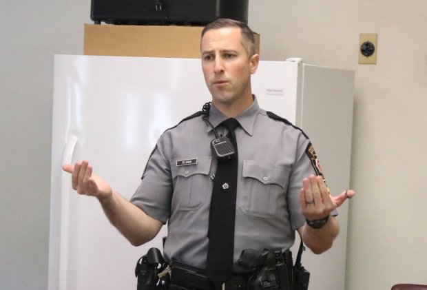 State Police Capt. Patrick Dougherty and Lt. Derek Felsman, pictured, allege in a lawsuit that superiors reassigned them from their leadership posts after they reported wrongdoing to state police brass. (Citizens' Voice file)