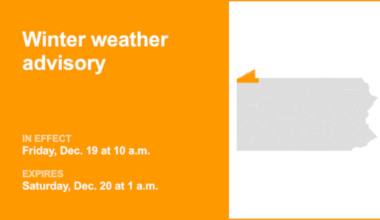 Winter weather advisory affecting Northern Erie and Southern Erie Friday and Saturday – up to 6 inches of snow