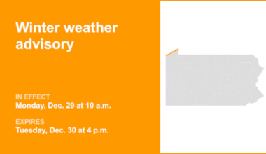 Winter weather advisory affecting Northern Erie Monday and Tuesday – up to 5 inches of snow