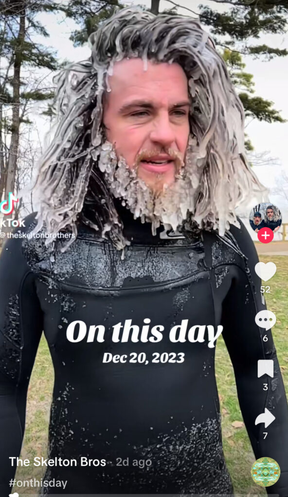 Watch: TikTokers surf semi-frozen Lake Erie